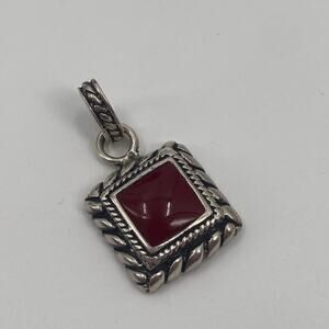 Sterling silver red jasper pendant